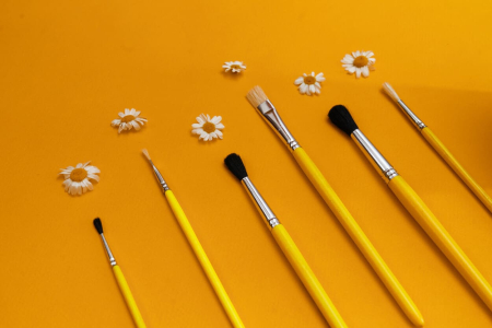 Щетина круглая окрашеная ручка