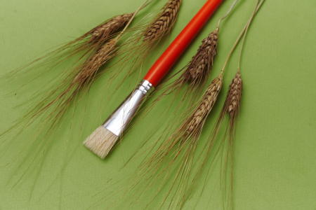 Щетина плоская окрашеная ручка