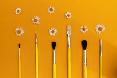 Щетина круглая окрашеная ручка